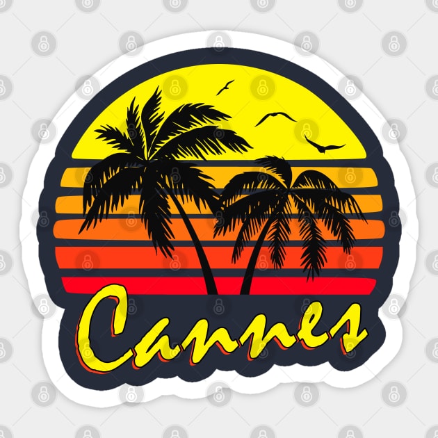 Cannes Retro Sunset Sticker by Nerd_art